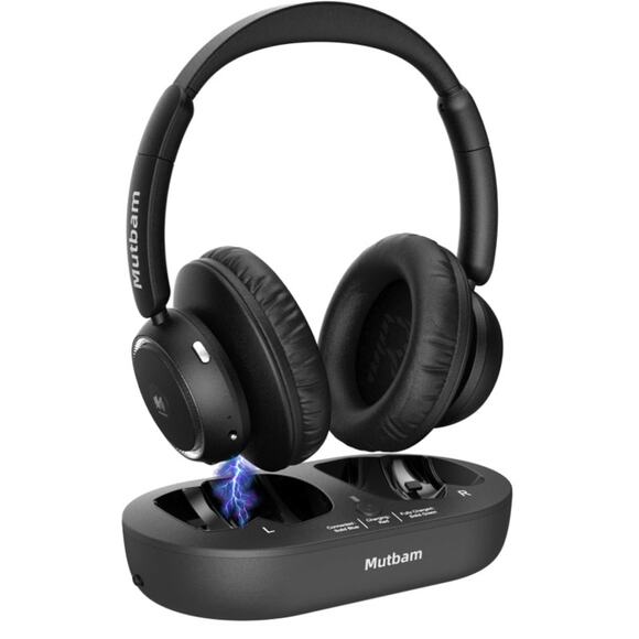 Mutbam Bluetooth Wireless Headphones w/ Transmitter – TV, Mobile, Laptop, 65Hrs - Picture 4 of 7